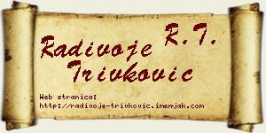 Radivoje Trivković vizit kartica